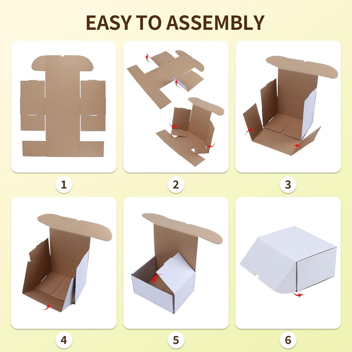 WIFTREY 30 Pack Small Shipping Boxes - 5x5x5 White Corrugated Cardboard for Business & Moving