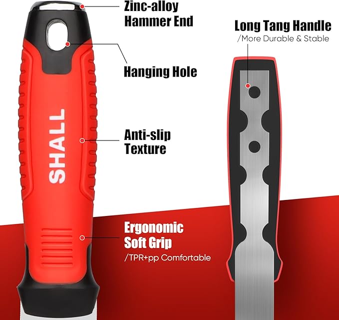 SHALL Insulation Knife, 11" Stainless Steel Blade Insulation Cutter, Dual-sided Serrated Sharp Duct Cutting Tool with Sheath for Heat Material Foam/Rockwool/Styrofoam - Sod Cutter Garden Knife