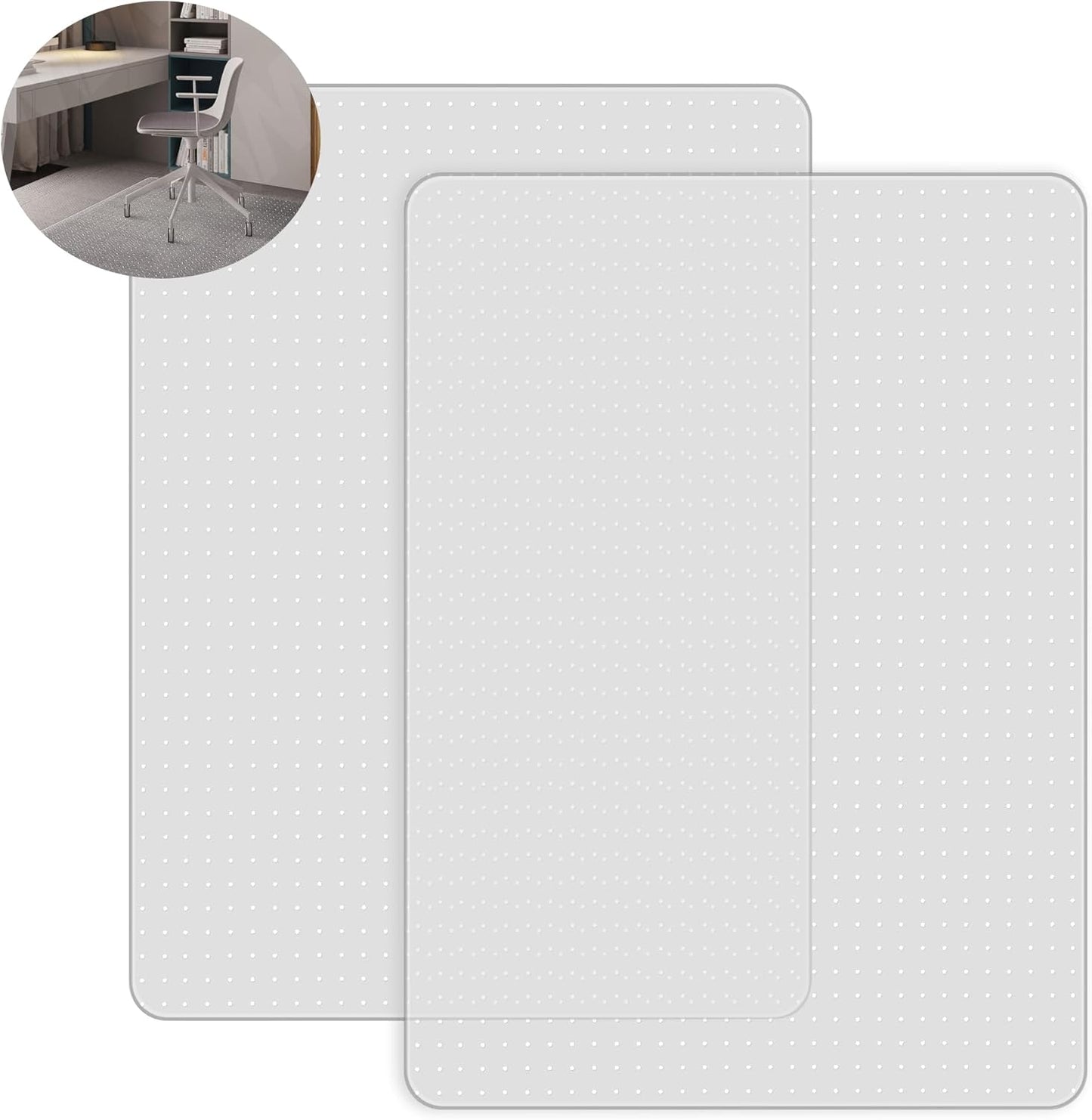 Skiennix Office Chair Mat - Thick Clear Carpet Protector, 48'' x 60'' | Easy Glide & Non-Curling Design