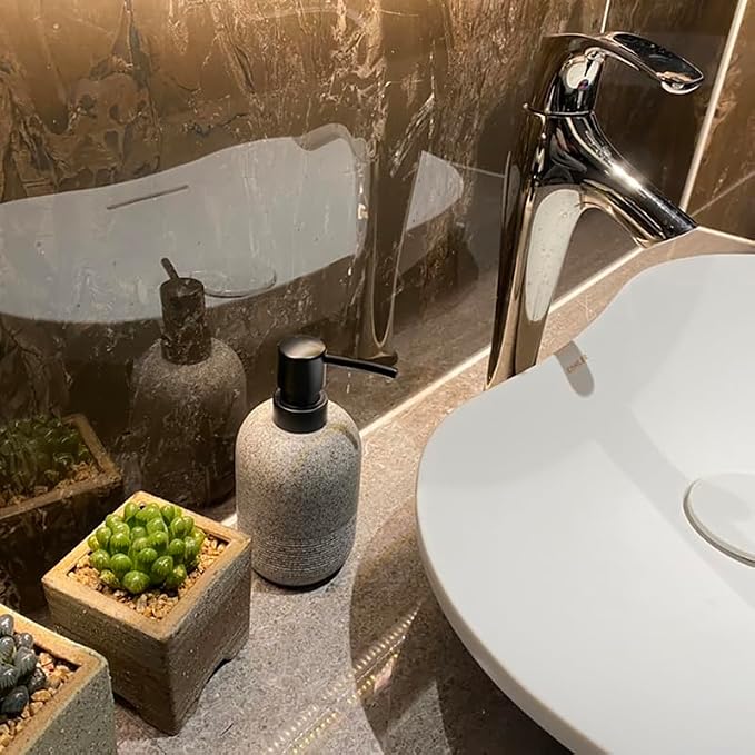 GalDal Soap Dispenser Grey,Hand Soap Lotion Dispenser for Bathroom Countertop,Soap Dispenser for Kitchen.