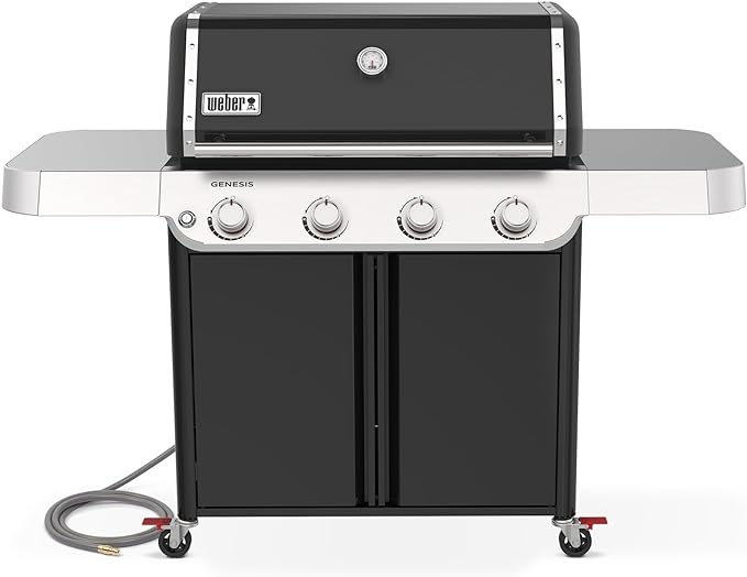 Weber Genesis E-415 Natural Gas Grill for Outdoor Grilling, 4 Burners, Black