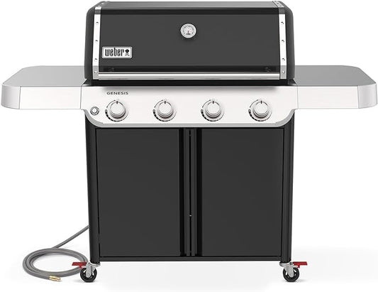 Weber Genesis E-415 Natural Gas Grill for Outdoor Grilling, 4 Burners, Black