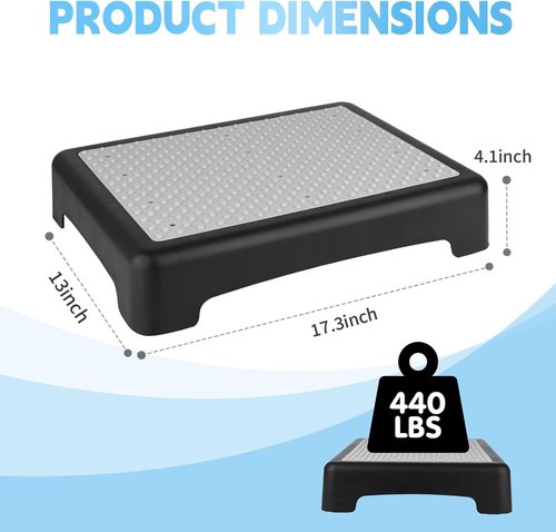 One Step Stool - Portable Non-Slip Stair Assist for Adults & Seniors | 450lbs Capacity, Grey