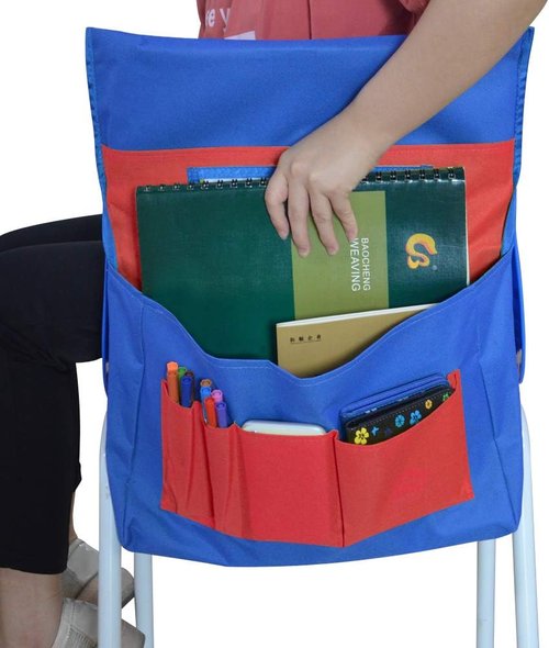 Eamay Chairback Buddy Pockets Chart - Kids Seat Storage Organizer for Classroom Chairs | Blue & Red