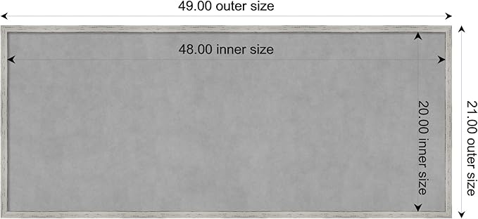 Amanti Art White Framed Magnetic Board 21x49 Oversize Vision Board for use with Magnets, 100% Metal Sheet to Display Items as Office Decor or for Home Organization in mudroom, Kitchen or Kids Room
