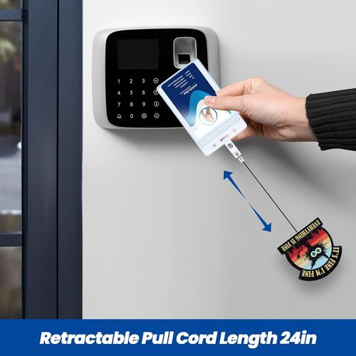 Funny Badge Reel - It's Fine I'm Fine Design | Retractable ID Holder for Nurses, Teachers & Medical Workers