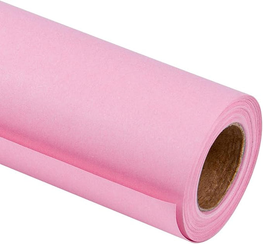 RUSPEPA 30"x 393"(32.8') Pink Kraft Wrapping Paper Large Jumbo Roll, Recyclable Light Pink Gift Wrap Paper for Wedding Gift Wrapping, Table Cover, Craft Supplies, Mother's Day Bouquet Flower, 80GSM