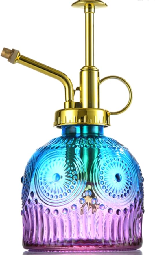 Indoor and Outdoor Potted Plant Sprayer Household Plants Glass Small Watering Can Spray Bottle Plant Sprayer Glass Spray Bottle Decorative Spray Bottles (Purple Gradient Blue)