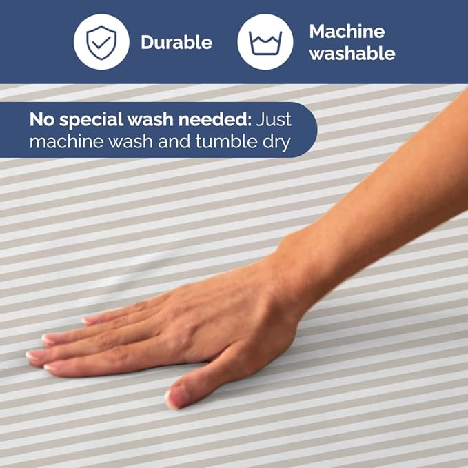 Light Grey and White Striped Sheets - 1 Flat & 1 Fitted Sheet & 1 Pillowcase w/ Deep Pockets - Wrinkle & Fade Resistant - Ultra-Soft, Breathable & Cooling - Luxury Pinstripe Bedding - Twin Size