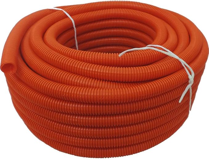 Flexible Polyethylene HDPE Non-Split Corrugated Wire Loom Tubing (Orange, 1" Dia. x 100 ft)