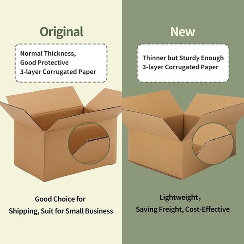 CRUGLA Shipping Boxes - 40 Packs of 12x4x4 Corrugated Cardboard for Small Business Packing