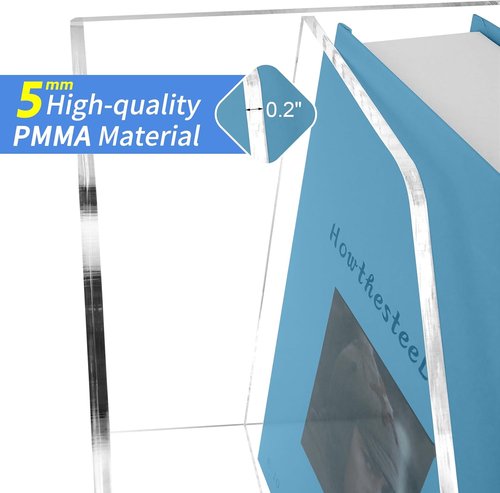 Clear Acrylic Paper Tray - Stackable 3-Tier Desk Organizer for A4 Files | 2-Pack