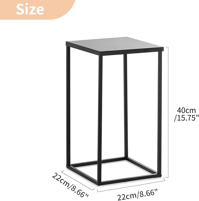 Nuptio Metal Black Vase, 2 Pcs 15.7 inch Tall Cylinder & Square Vases for Centerpieces, Home Party Decorations, Wedding, Anniversary, Birthday, Mother's Day