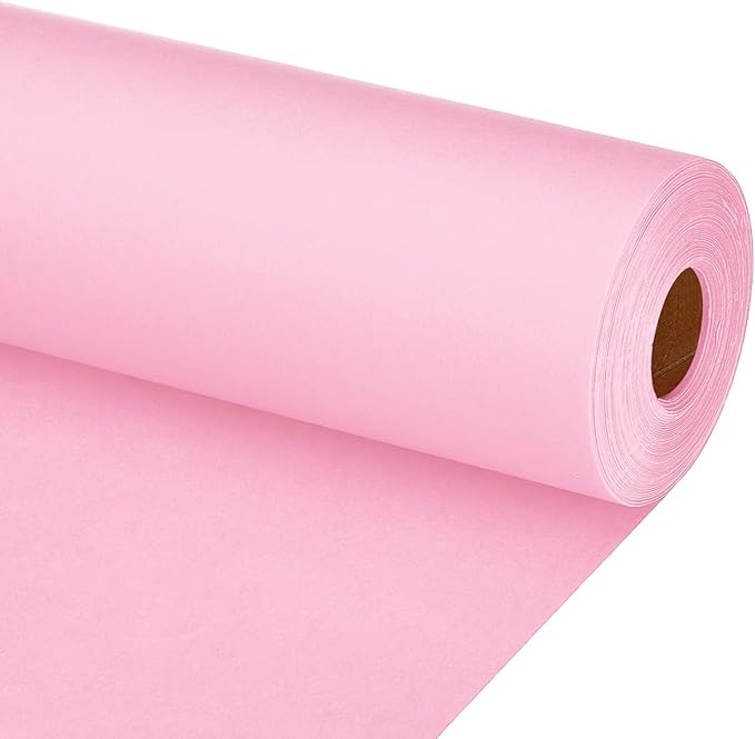 PATIKIL Wrapping Paper, 20"x1200"(100') Bulletin Board Paper Roll Kraft Paper Roll Construction 80GSM for Shipping Packing Gift Wrapping Craft Flower Bouquet Christmas, Pink