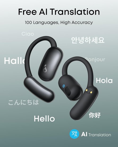 Anker Soundcore AeroFit 2 Open-Ear Headphones - AI Assistant, Pressure-Free Fit, 35H Playtime, Hi-Res Audio