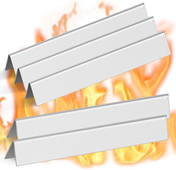 17.5" Flavorizer Bars for Weber Genesis 300 Series Grills with Front Control Knob, Replacement for Genesis Grill Parts E310 S310 E320 S320 E330 S330 Stainless Steel Heat Plates for 7620, 5 Pack