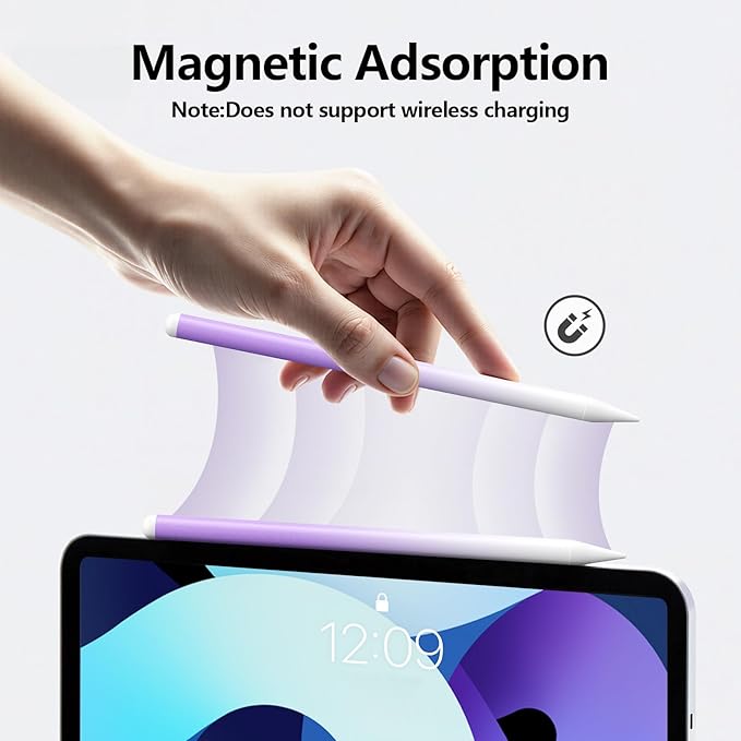 Stylus Pen for iPad 6th-11th Generation-2X Fast Charge Active Pencil Compatible with 2018-2025 Apple iPad Pro 11"/12.9"/M4, iPad Air 3/4/5/M2/M3,iPad mini 5/6 Gen-Gradient White Purple