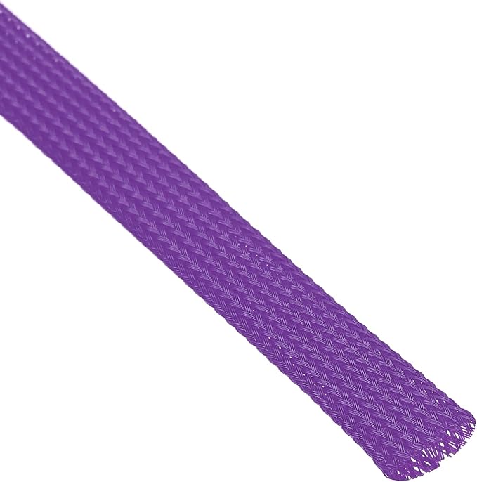 uxcell PET Expandable Sleeving 10ft 1/2" Purple Cable Management Sleeve Cord Organizer for Wrap Protect Cable