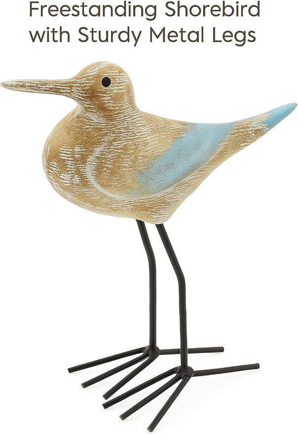 The Bridge Collection Shabby Chic Wooden Shorebird Figurine (Medium - 7" H)