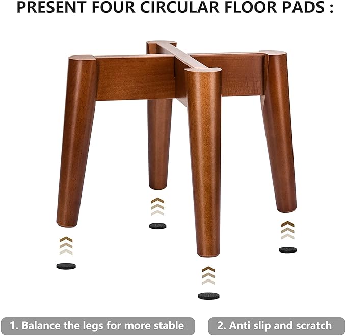Mkono Plant Stand Mid-Century Modern Indoor (Plant and Pot NOT Included) Flower Holder Home Decor, Brown