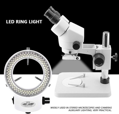 Microscope Light - 144 LED Adjustable Brightness for Stereo Microscopes | White