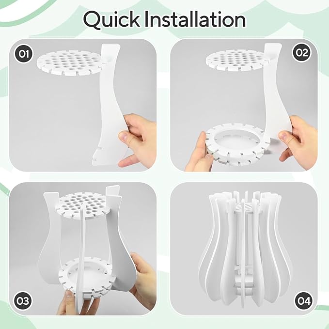 Wooden Vase for Lego Flowers - Wooden Vase for Lego Bouquet, Wood Vases Puzzle Set for LegoRoses Sunflower Tulips, Vases Kit for Artificial Bouquet Arrangement Home and Office Decoration (White)