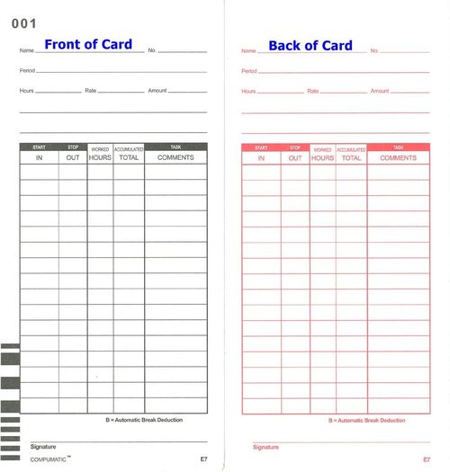Lathem Time Clock Cards - Compatible with E7 Models - 400 Count for Reliable Timekeeping