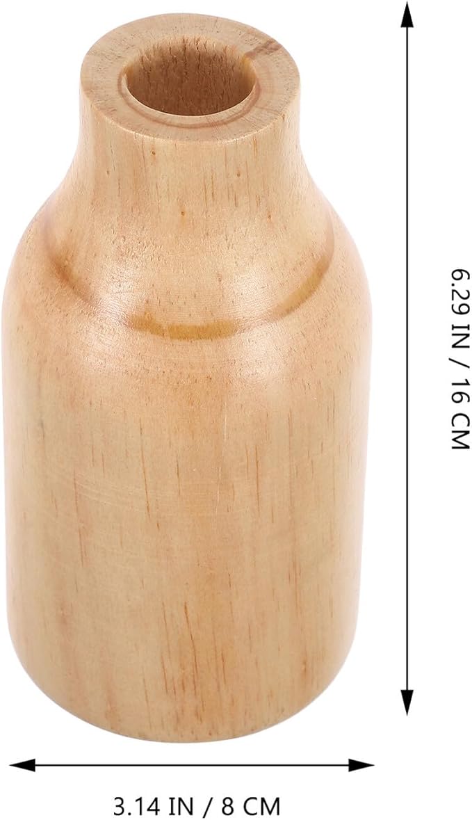 Rustic Wooden Dried Flower Vase with Corrosion Resistant Pine Wood Simple Elegant Home Decor Vase for Table Centerpieces Dining Office and DIY Floral Arrangements