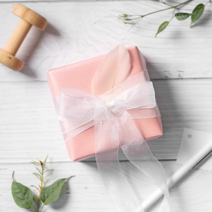 RUSPEPA Pink Matte Wrapping Paper, Jumbo Roll, Pink Solid Color Pearly Shiny Silk Gift Paper for Valentine's Day, Wedding, Birthday, Christmas, Baby Shower Girls, Anniversary, 30 inches x 32.8 feet