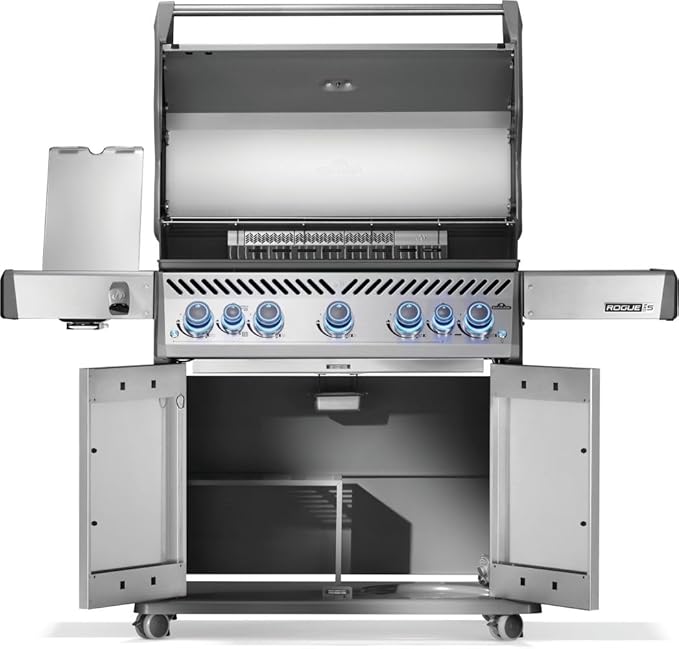 Napoleon Rogue PRO-S 625 Natural Gas Grill with Infrared Side and Rear Burners, Stainless Steel, Durable 7-Burner Outdoor BBQ