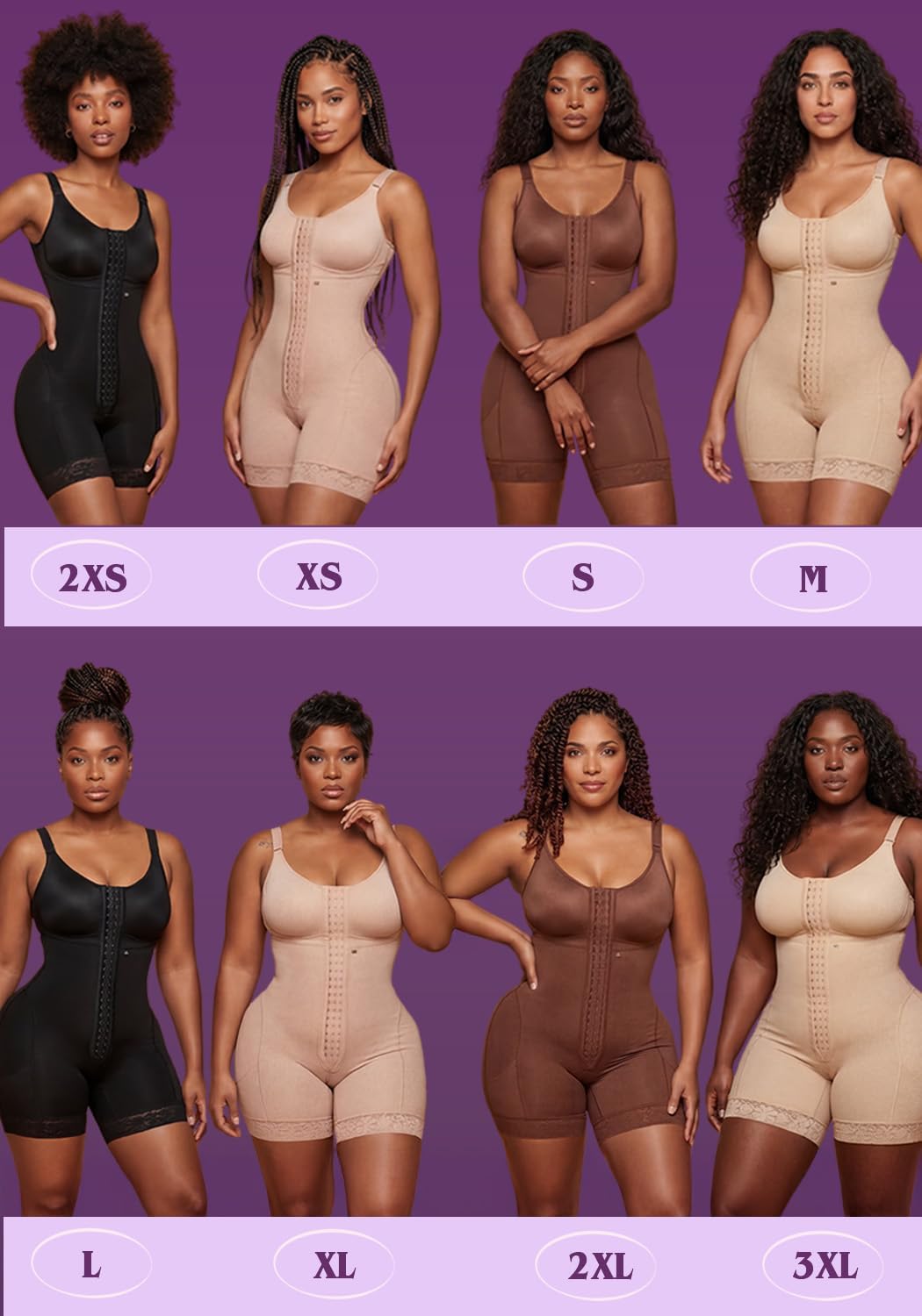 Snatched Body Tummy Control Shapewear Bodysuit - Stage 2 Faja Short Leg for Post-Op BBL
