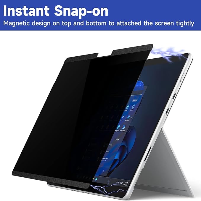 IPROKKO Magnetic Privacy Screen for Microsoft Surface Pro 11/10/9/8/X, Surface Pro Privacy Filter 13 Inch, Anti-Glare Blue Light Laptop Computer Monitor Screen Protector