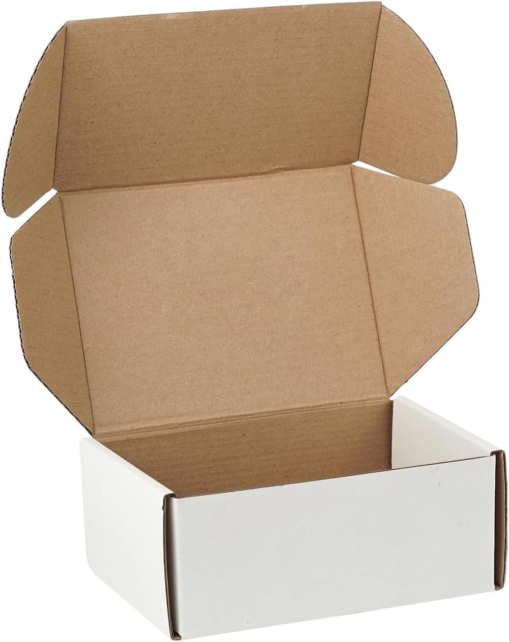 Small Shipping Boxes - 25 Pack White Corrugated Cardboard | 6"x4"x2" for Business & Mailing