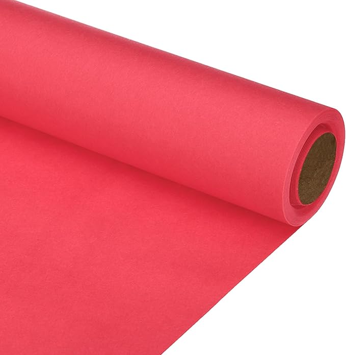 PATIKIL Wrapping Paper, 12"x315"(26') Bulletin Board Paper Roll Kraft Paper Roll Construction 80GSM for Shipping Packing Gift Wrapping Craft Flower Bouquet Christmas, Red