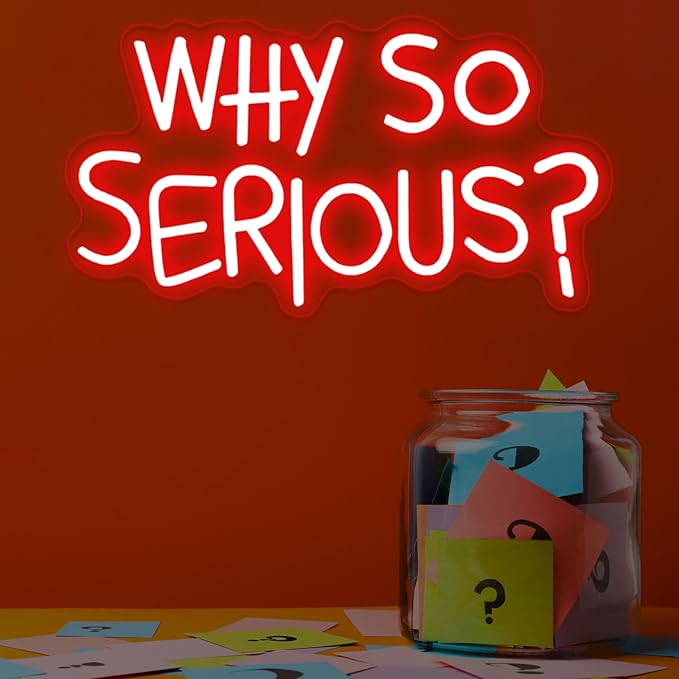 Vibrant "Why So Serious?" Joker Neon Sign - USB Powered, Wall-Mounted, Energy-Efficient LED Light for Bedroom, Living Room, Man Cave, Bar, Game Room, and Club Decor, Living Room Birthday Party