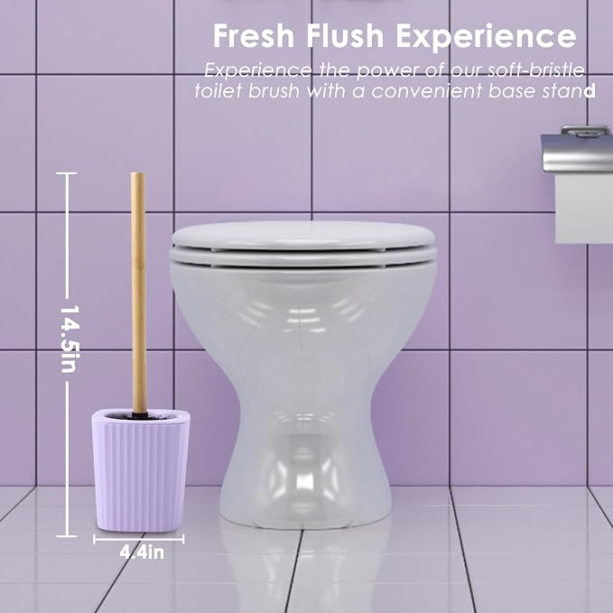 Bathroom Accessories Set, 9 Pieces Bamboo Bathroom Set with Trash Can, Tray, Soap Dispenser, Soap Dish, Toothbrush Holder, Toothbrush Cup, Toilet Brush and Qtip Holders
