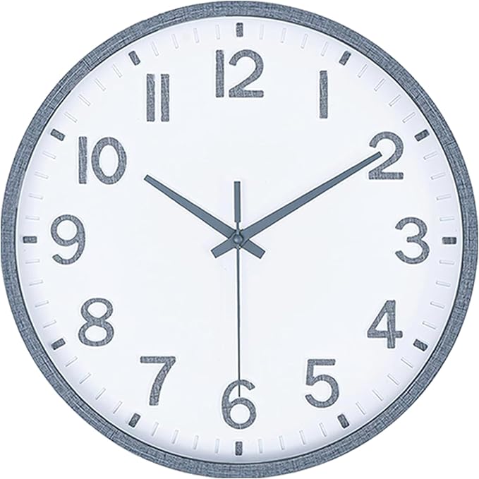 Wall Clocks Battery Operated 10 inch Modern Wall Clock,Silent Non Ticking Wall Clock for Living Room Bedroom Kitchen Office Classroom Decor (Texture Gray White)