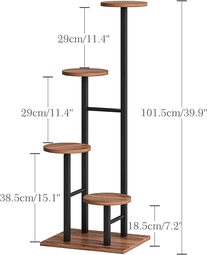 5 Tier Plant Stand Indoor, Corner Plant Shelf, Plant Shelves Organizer, Flower Stand for Multiple Plants, Tall Wood Plant Shelf Holder for Indoor, for Living Room, Balcony GPS108DR