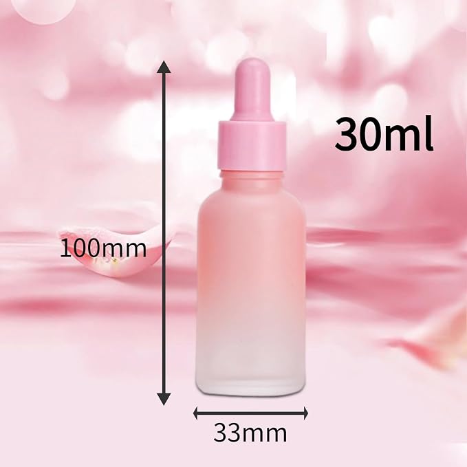 3Pcs Small Glass Thick Dropper Bottles 1oz Empty Pink Glass Pipette Bottles Essential Oil Eye Dropper Bottle with Caps for Essential Oils, Perfume,Aromatherapy, Cosmetic Travel Liquids
