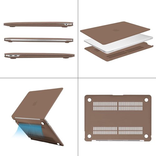 MOSISO MacBook Air 13-Inch Case - Durable Hard Shell Cover & Keyboard Protector | Caramel Brown