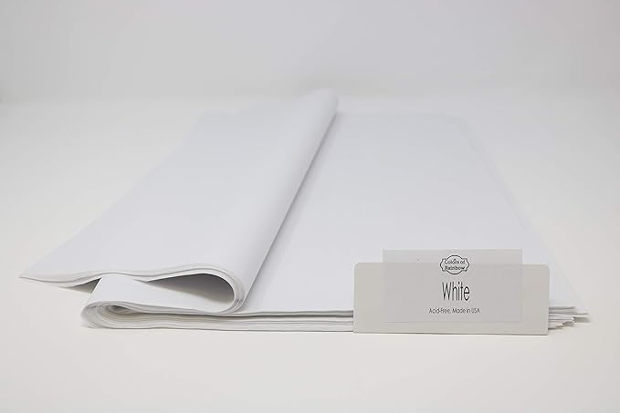 Colors of Rainbow Acid-Free Wrapping Tissue Paper (96 Sheets, 20 Inch x 14.5 Inch) for Long-Term Packaging and Storage (White)