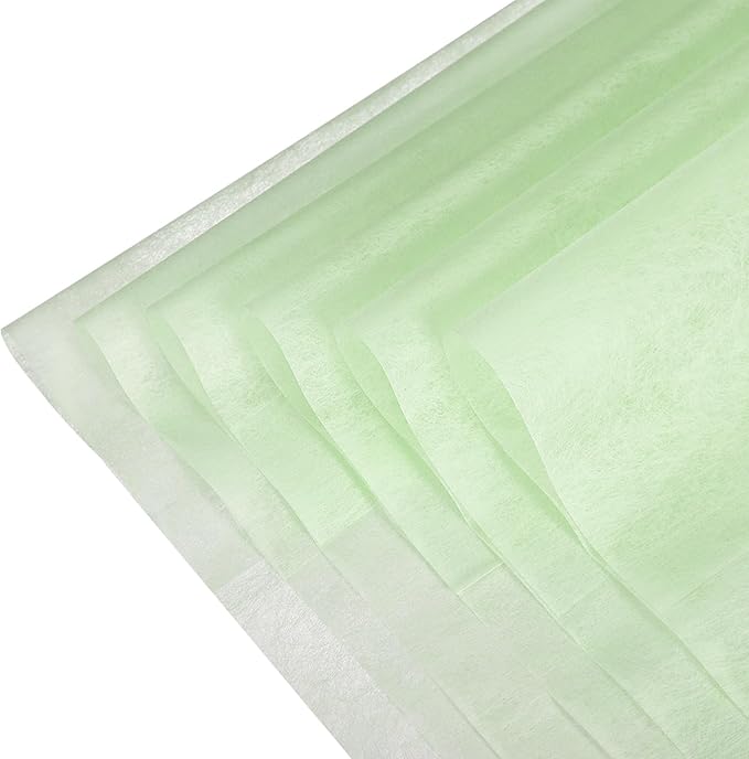 YELARXI Flower Wrapping Paper, Cotton Wrapping Flower Paper, Non-Woven Waterproof Floral Bouquet Wraps - Fitting for (Florist Supplies/Gift) 11.8 x 11.8 Inch & 38 Pack & Mint Green