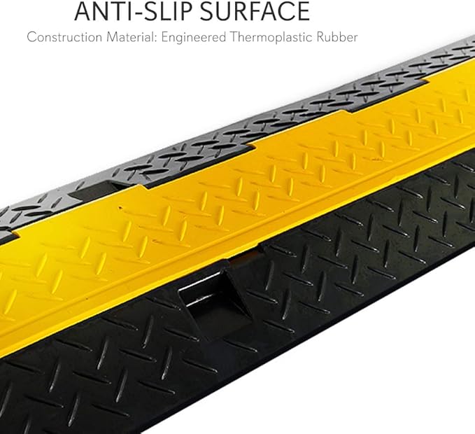 Pyle Durable Cable Protective Ramp Cover - Supports 11000 lbs, Single Channel Heavy Duty Cord Protection with Flip-Open Top Cover, 39.4”x5.11”x1.8” Cable Concealer for Indoor, Outdoor Use - PCBLCO102
