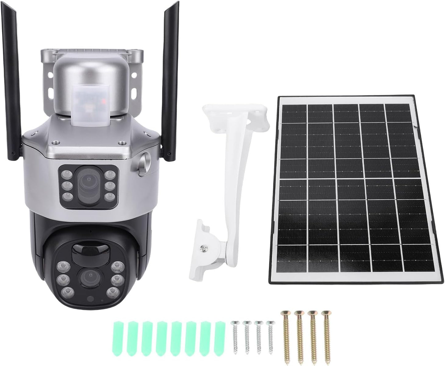 Yoidesu 4G LTE Solar Security Camera - Outdoor Wireless IP66 Dual Lens PTZ with 2K Motion Detection & Two-Way Audio