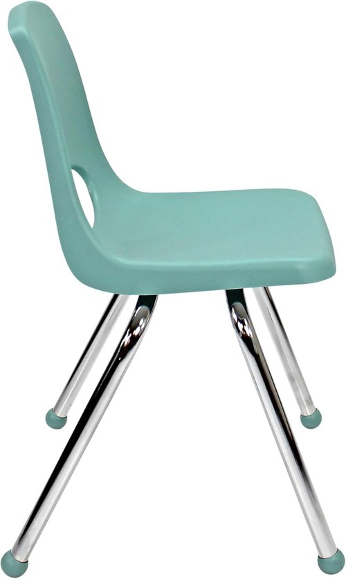 FDP 16" School Stack Chair - Stacking Student Seat with Chromed Steel Legs | Seafoam (6-Pack)