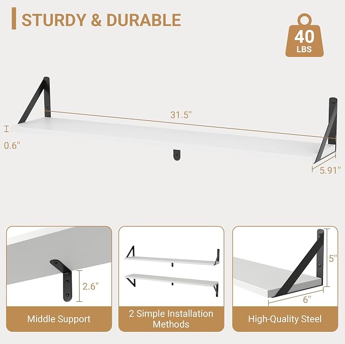Heimlove Floating Shelves for Wall, 32 inch