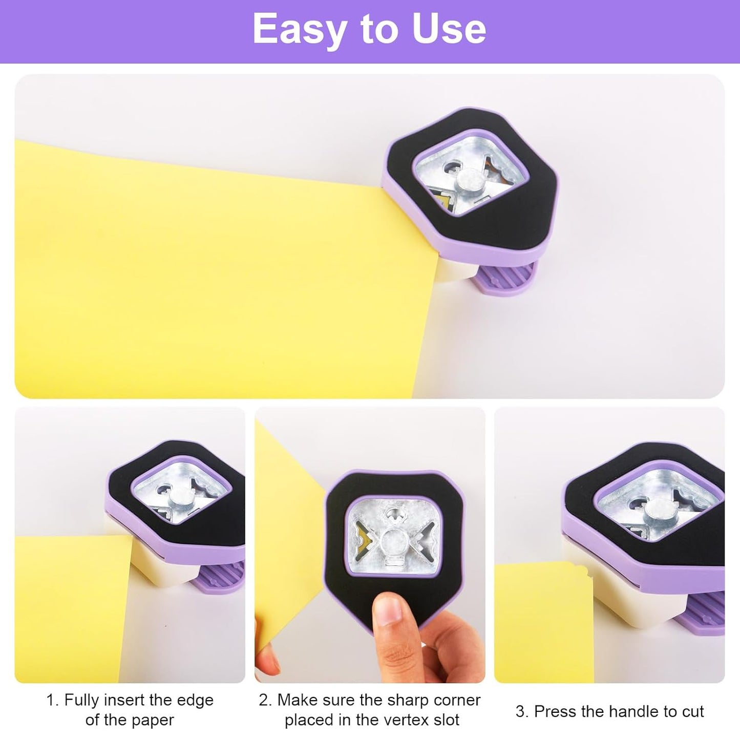 Skiennix Paper Corner Cutter - 3-in-1 Corner Punch for Cardstock, DIY Crafts & Scrapbooking