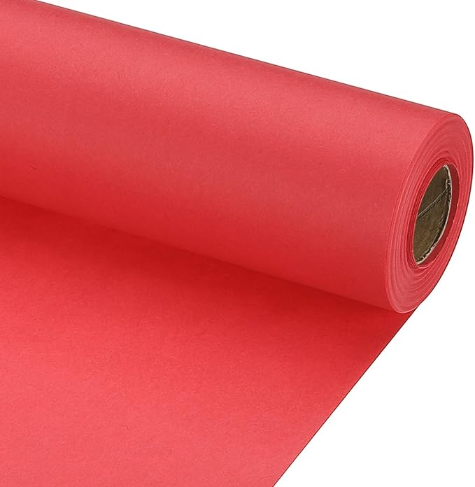PATIKIL Wrapping Paper, 15" x 600"(49') 70 GSM Craft Paper Roll Kraft Packing Paper for Poster Bulletin Board, Gift Wrapping, Bright Red