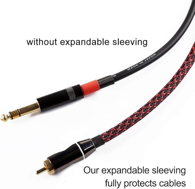 25ft - 1.25 inch PET Expandable Braided Sleeving – BlackRed – Alex Tech Braided Cable Sleeve