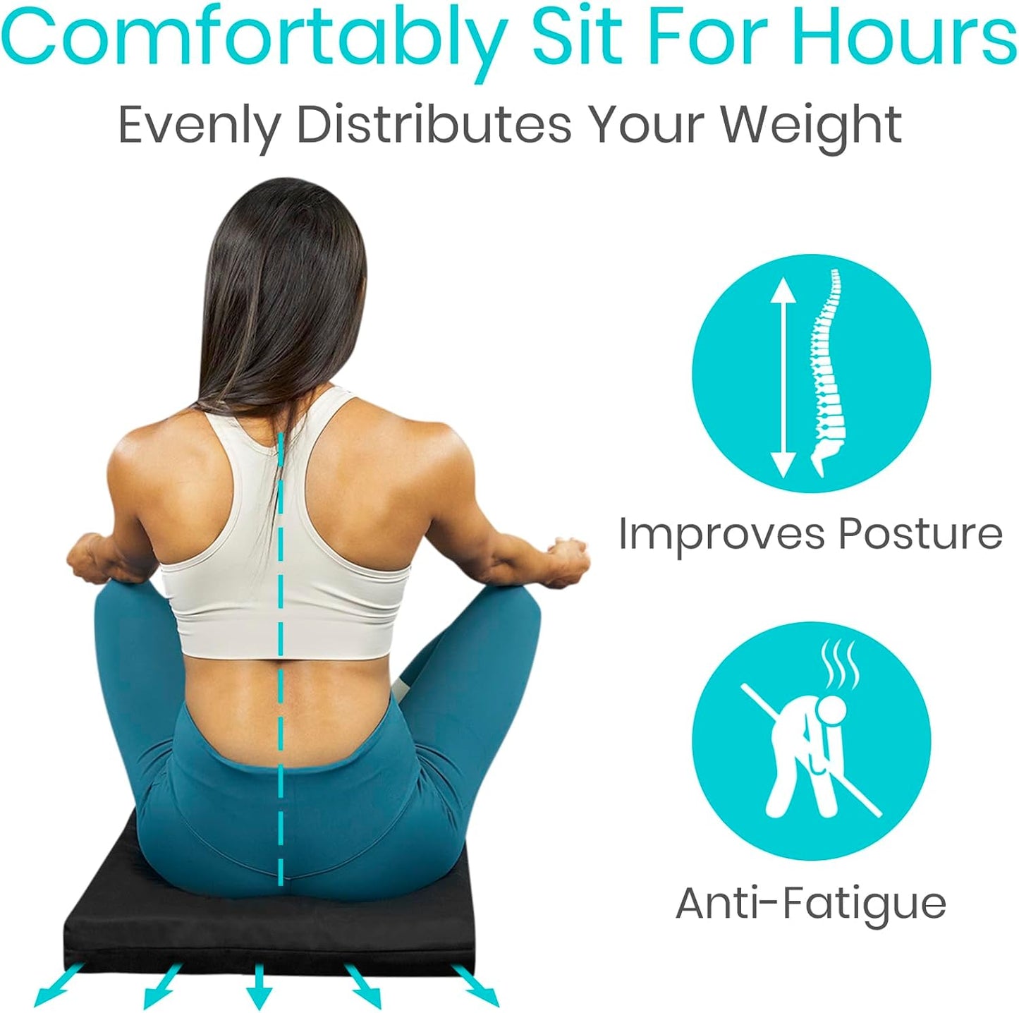 Vive Wheelchair Cushion - Gel Seat Pad for Coccyx Pain Relief | Waterproof Cover & 4-Layer Foam Support